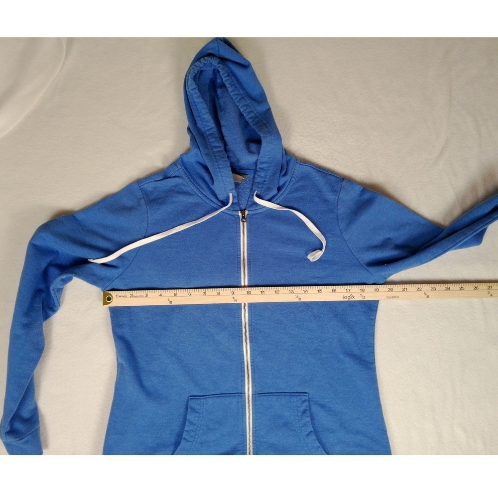 Eddie Bauer Blue Full Zip Hooded Sweatshirt Hoodie Women's Medium Cotton Blend - Picture 5 of 7